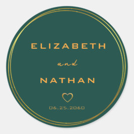 Adesivo Emerald Green e Dourados selos de envelopes de cas