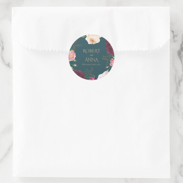 Adesivo Emerald Green e gold Floral Weding (Bolsa)