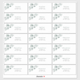 Adesivo Emerald Green Floral Line Art Guest