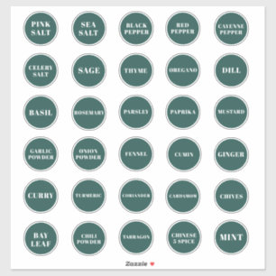 Adesivo Emerald Green Herb e Rótulos Especiais