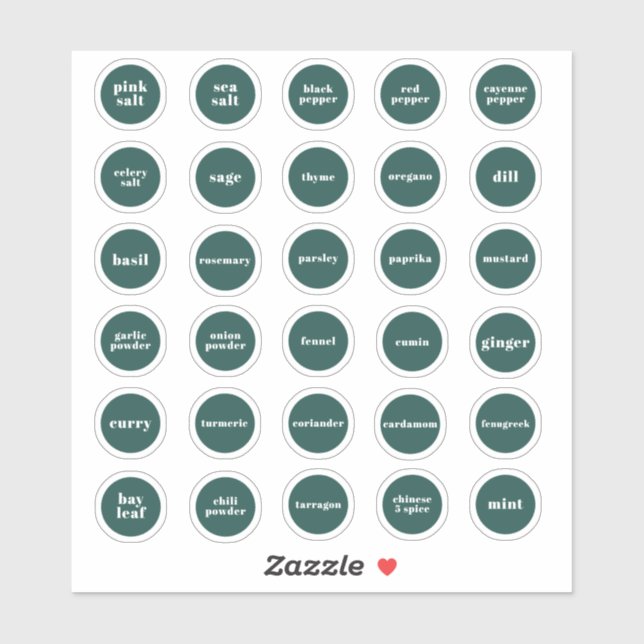 Adesivo Emerald Green Herb e Rótulos Especiais (Folha)