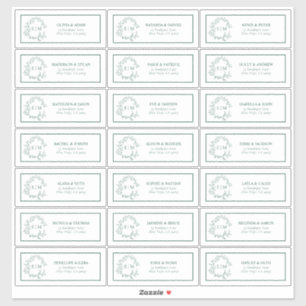 Adesivo Emerald Green Leafy Crest Monograma Endereço de Co