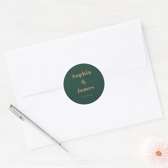 Adesivo Emerald Green Minimalista Dourado (Envelope)