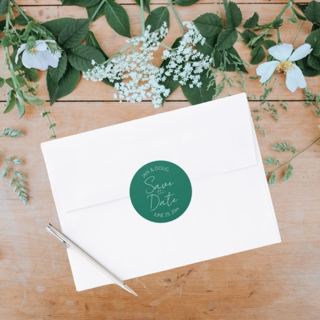 Adesivo Emerald Green Stylized Wedding Salvar a Data (In Situ Wedding)