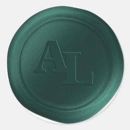 Adesivo Emerald Green Wax Seal Monogramas Stickers