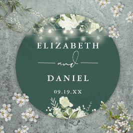 Adesivo Emerald Greenery String Luzes Favor de Casamento
