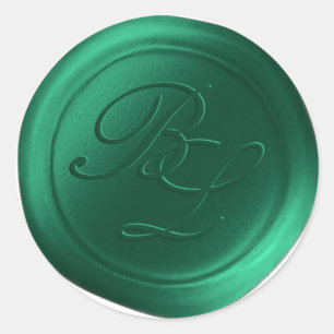 Adesivo Emerald Monograma Duplo Selo de Cera