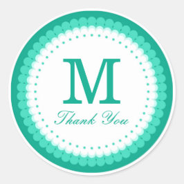 Adesivo Emerald Scalloped Monograma Obrigado