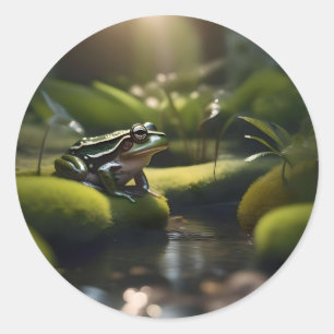 Adesivo Emerald Serenity: Um Sapo Verde perto do rio,