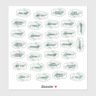 Adesivo Emerald Watercolor Herb e Rótulos Especiais