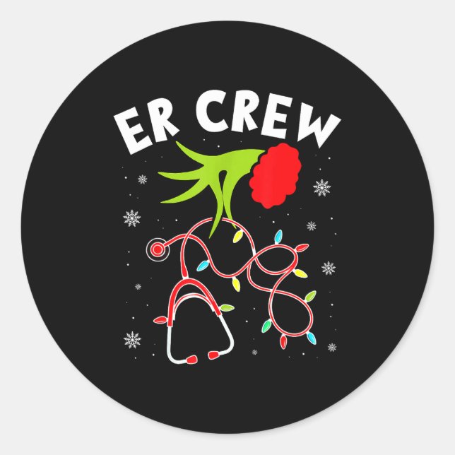 Adesivo Emergency Room Christmas Er Crew Nurse Xmas Holida (Frente)