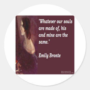 Adesivo Emily Brontë & Citação Famosa Nossas Almas