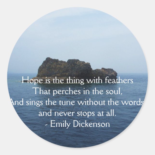 Adesivo Emily Dickenson Inspirational QUOTE para cura (Frente)