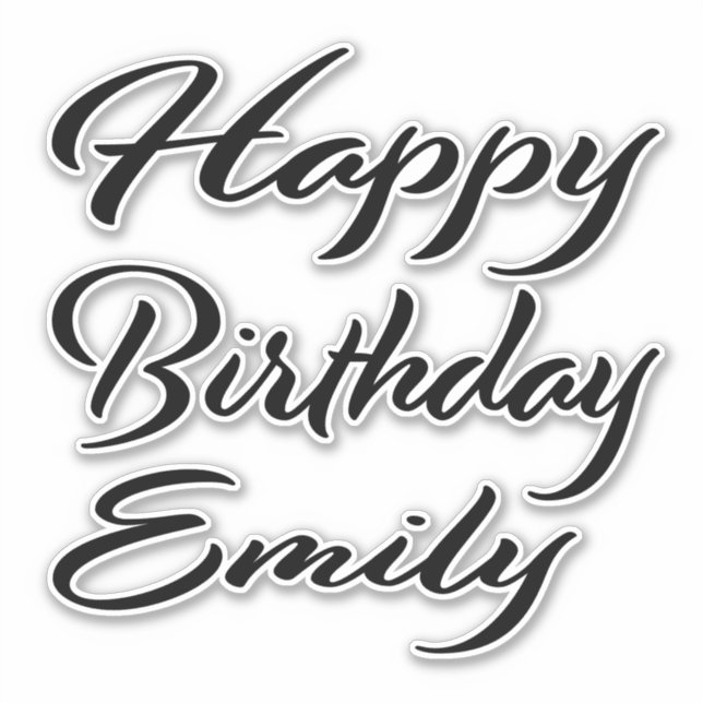 Adesivo Emily Name Vorname black Sticker Geburtstag (Frente)