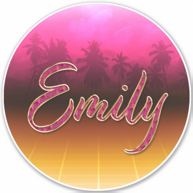 Adesivo Emily Vorname Name golden pink Aufkleber Sticker (Frente)