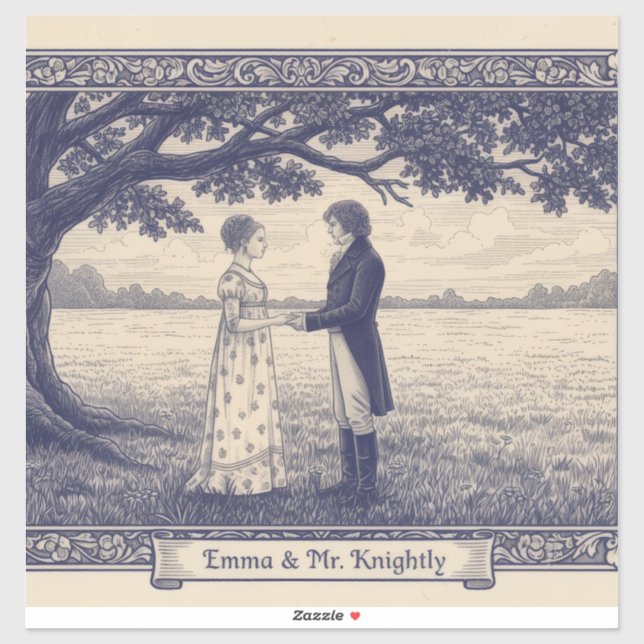 Adesivo Emma & Mr. Knightley (Folha)