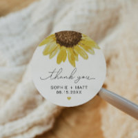EMMA Rustic Watercolor Sunflower Obrigado Favor C