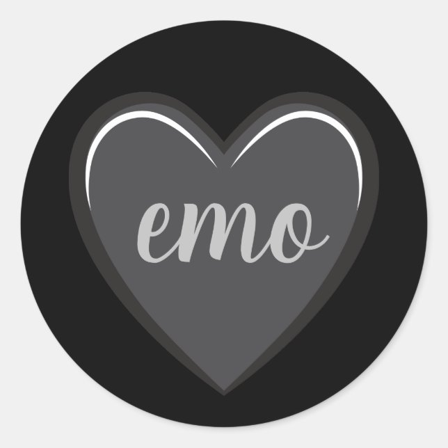 Adesivo Emo Black and Cinza Heart Graphic (Frente)
