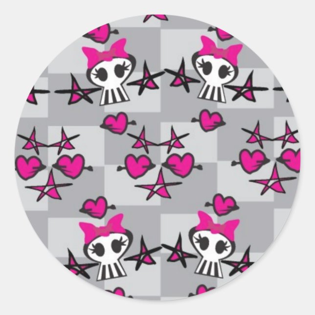 Adesivo Emo Skulls Pattern (Frente)