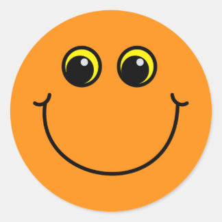 Adesivo Emoji alaranjado de sorriso enfrenta