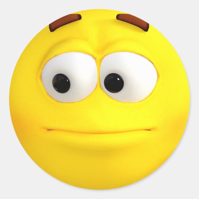 Adesivo Emoji Amarelo 3D indiferente (Frente)