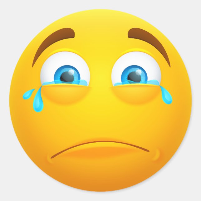 Adesivo Emoji Amarelo chorando (Frente)