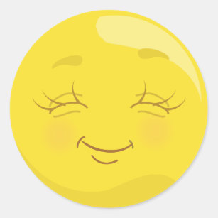 Adesivo Emoji amarelo feliz & satisfeito enfrenta