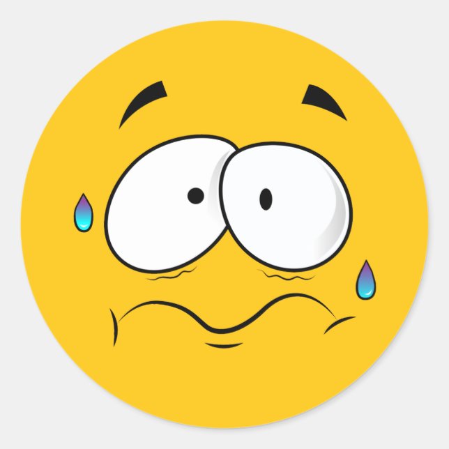 Adesivo Emoji Amarelo preocupado (Frente)