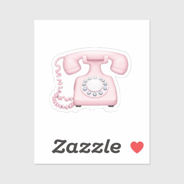 Adesivo Emoji Art, telefone com vinheta rosa (Folha)