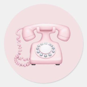 Adesivo Emoji Art, telefone com vinheta rosa