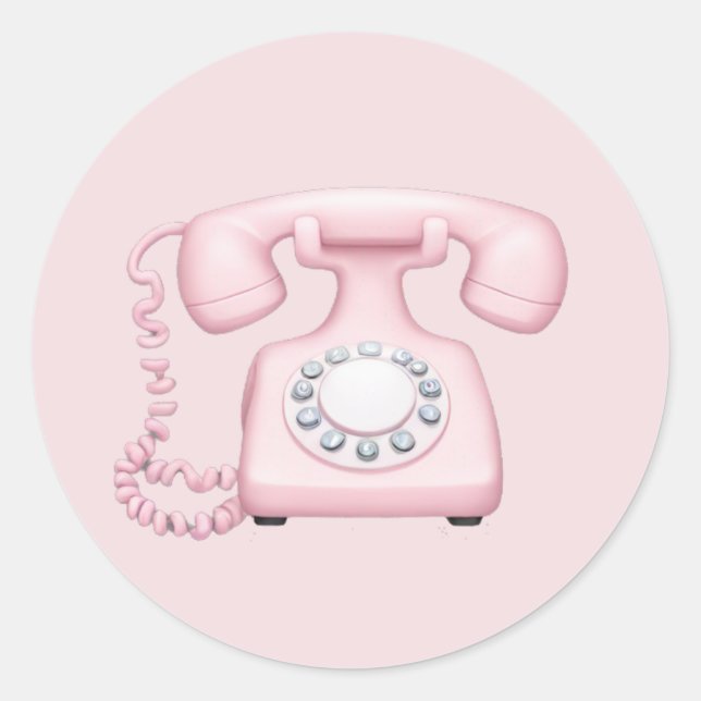 Adesivo Emoji Art, telefone com vinheta rosa (Frente)