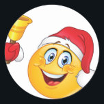 Adesivo Emoji Christmas Sticker Bell 1 1/2 polegadas<br><div class="desc">um adesivo de natal emoji 1 adesivo redondo de 1/2 polegadas.</div>