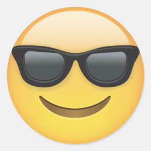 Adesivo Emoji Com Óculos De Sol