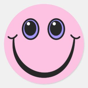 Adesivo Emoji cor-de-rosa feliz enfrenta