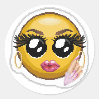 Adesivo Emoji De Arte De Pixel De Barba Brilhada