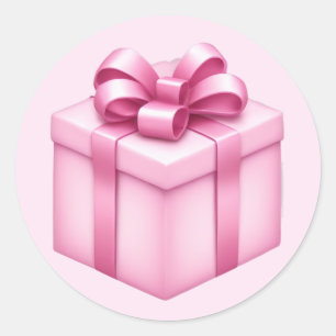 Adesivo Emoji de caixa de presentes rosa