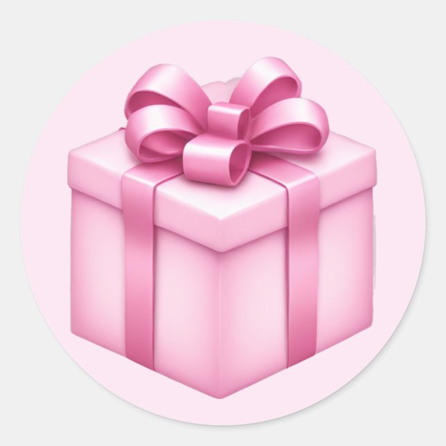 Adesivo Emoji de caixa de presentes rosa (Frente)