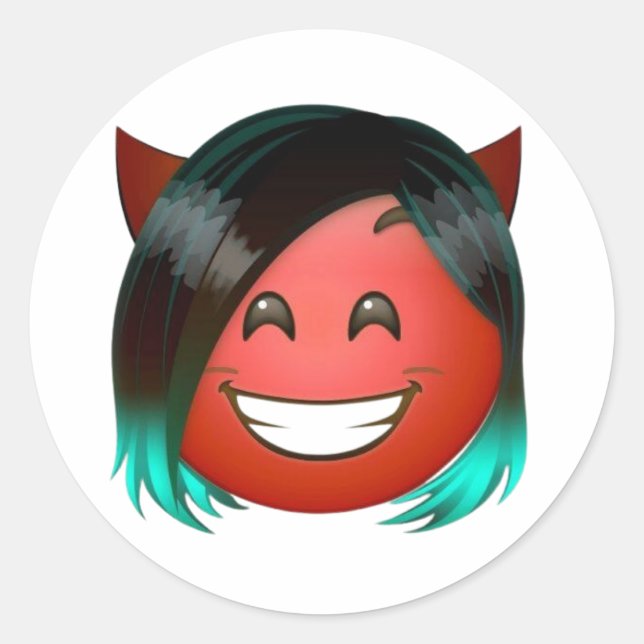 Adesivo : Emoji de Diabo Divertido Sticker (Frente)