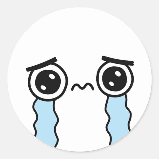 Adesivo Emoji de Rosto Choroso Triste Fofo (Frente)