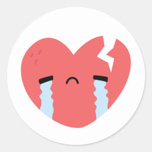 Adesivo Emoji de Rosto de Coração Quebrado Triste Chorando