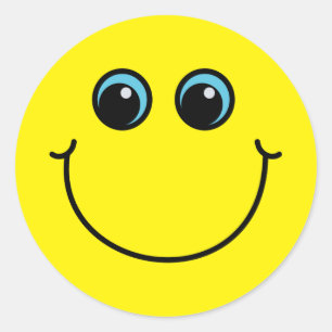 Adesivo Emoji de sorriso amarelo enfrenta