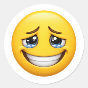 Adesivo Emoji de Sorriso Falso Dor Oculta