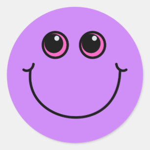 Adesivo Emoji de sorriso roxo enfrenta
