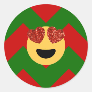 Adesivo emoji do coração de natal
