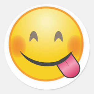 Adesivo Emoji engraçado enfrenta o amarelo delicioso