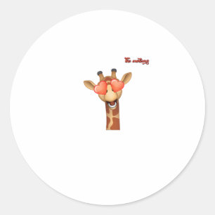 Adesivo emoji feliz amor olhos girafa
