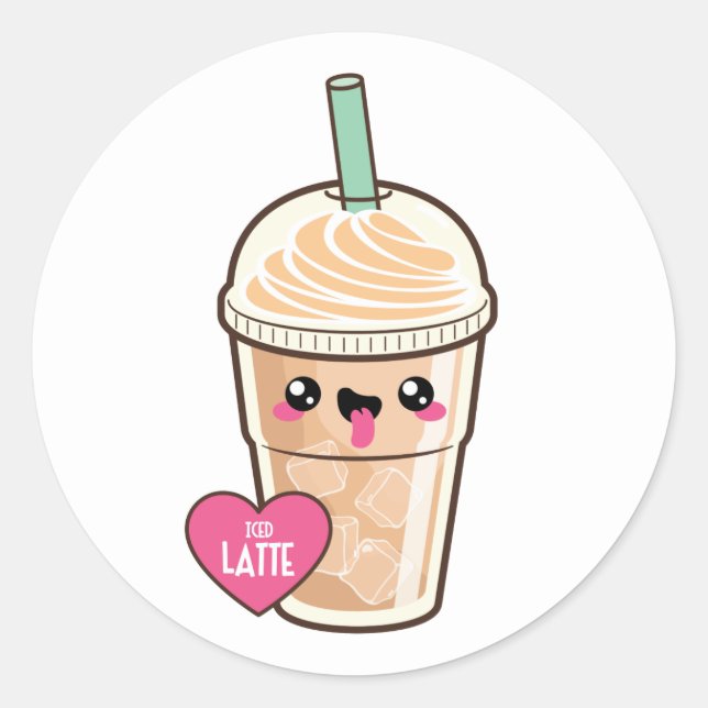 Adesivo Emoji Iced Latte (Frente)