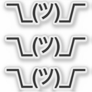 Adesivo Emoji Kawaii Face texto Encolher de Ombros ¯\_(ツ)_