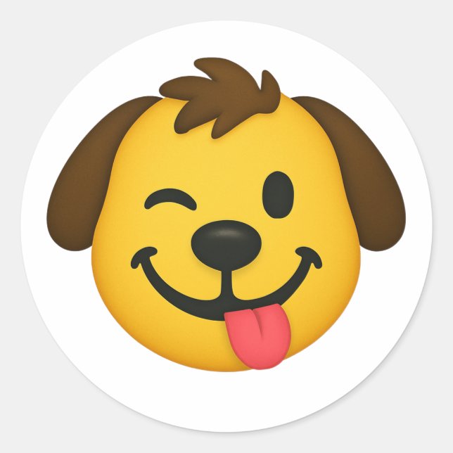 Adesivo Emoji Perro Divertido – Estilo Kawaii para Amantes (Frente)