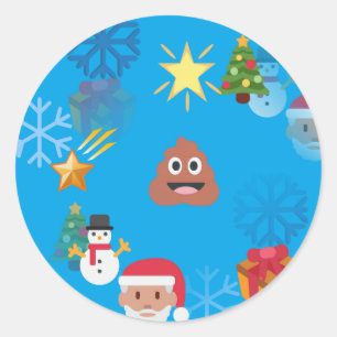 Adesivo emoji poop christmas